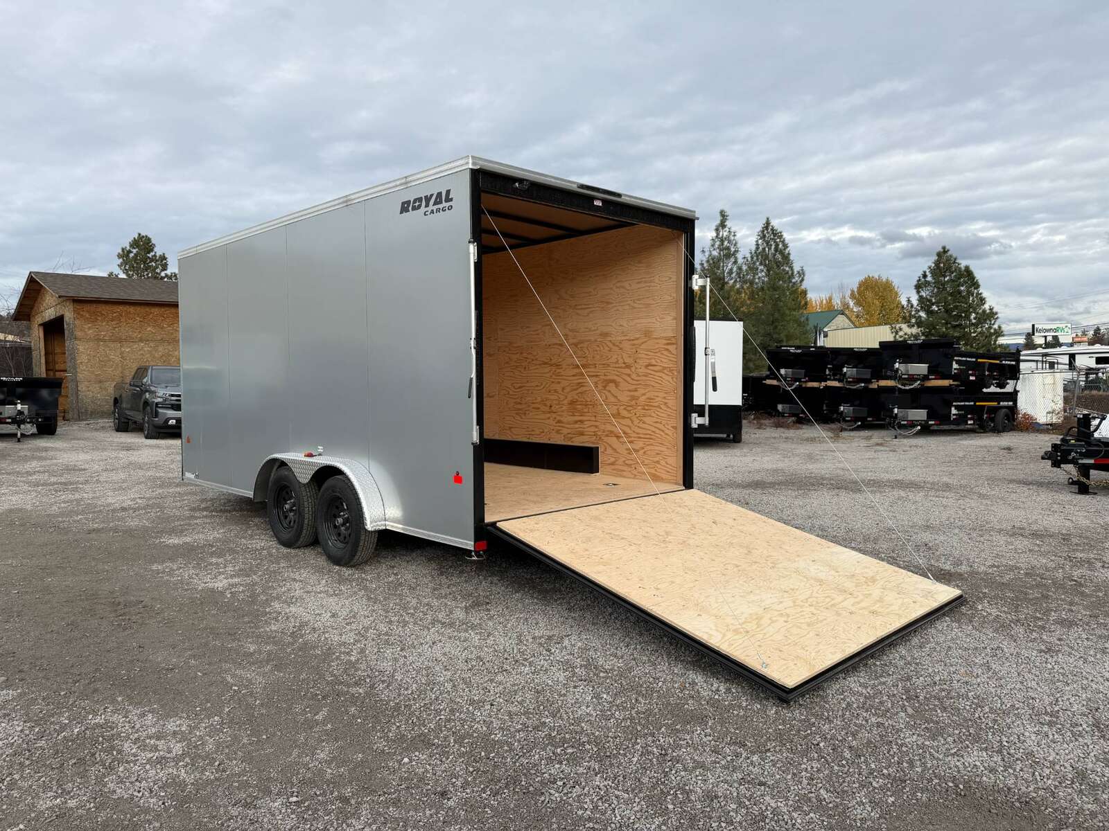 Photo of **Scratch & Dent Sale** 2026 Royal 7.5X16 V-NOSE RAMP DOOR EXTRA HEIGHT Cargo / Enclosed Trailer Silver 7700lb GVW