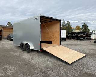 Thumbnail Photo of **Scratch & Dent Sale** 2026 Royal 7.5X16 V-NOSE RAMP DOOR EXTRA HEIGHT Cargo / Enclosed Trailer Silver 7700lb GVW