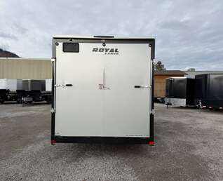 Thumbnail Photo of **Scratch & Dent Sale** 2026 Royal 7.5X16 V-NOSE RAMP DOOR EXTRA HEIGHT Cargo / Enclosed Trailer Silver 7700lb GVW