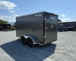 Thumbnail Photo of 2026 Royal Cargo 6x12 V Nose Cargo / Enclosed Trailer Ramp Door Charcoal Grey Tandem Axle 7700lb GVW