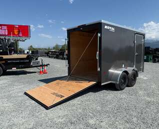 Thumbnail Photo of 2026 Royal Cargo 6x12 V Nose Cargo / Enclosed Trailer Ramp Door Charcoal Grey Tandem Axle 7700lb GVW