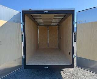 Thumbnail Photo of 2026 Impact Quake 6x12 V Nose Cargo / Enclosed Trailer Charcoal Grey Barn Door Extra Height 2990lb GVW