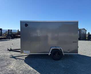 Thumbnail Photo of 2026 Impact Quake 6x12 V Nose Cargo / Enclosed Trailer Charcoal Grey Barn Door Extra Height 2990lb GVW