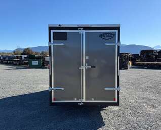 Thumbnail Photo of 2026 Impact Quake 6x12 V Nose Cargo / Enclosed Trailer Charcoal Grey Barn Door Extra Height 2990lb GVW