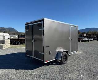Thumbnail Photo of 2026 Impact Quake 6x12 V Nose Cargo / Enclosed Trailer Charcoal Grey Barn Door Extra Height 2990lb GVW