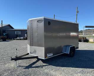 Thumbnail Photo of 2026 Impact Quake 6x12 V Nose Cargo / Enclosed Trailer Charcoal Grey Barn Door Extra Height 2990lb GVW