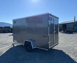 Thumbnail Photo of 2026 Impact Quake 6x12 V Nose Cargo / Enclosed Trailer Charcoal Grey Barn Door Extra Height 2990lb GVW