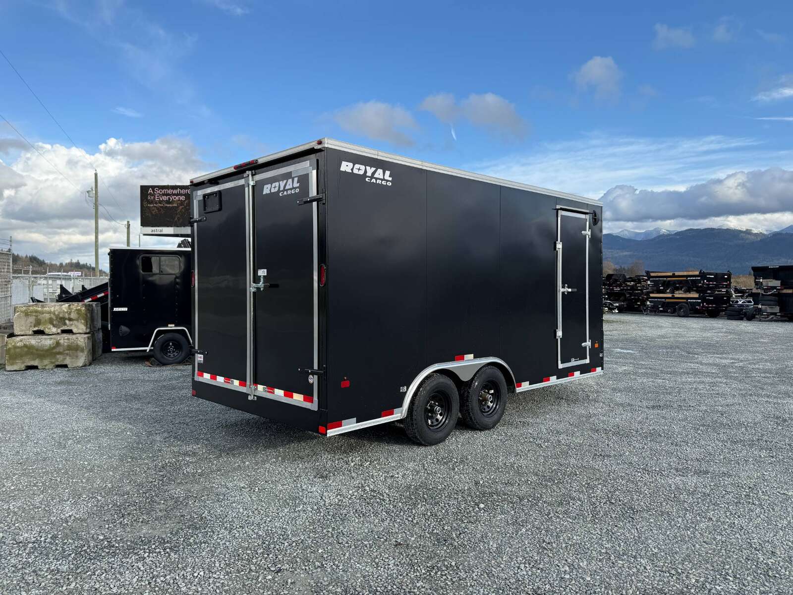 Photo of 2026 Royal Cargo 8.5X16 V NOSE Cargo / Enclosed Trailer Black BARN DOORS EXTRA HEIGHT 11,400LB GVW