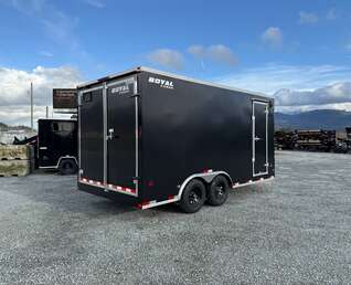 Thumbnail Photo of 2026 Royal Cargo 8.5X16 V NOSE Cargo / Enclosed Trailer Black BARN DOORS EXTRA HEIGHT 11,400LB GVW