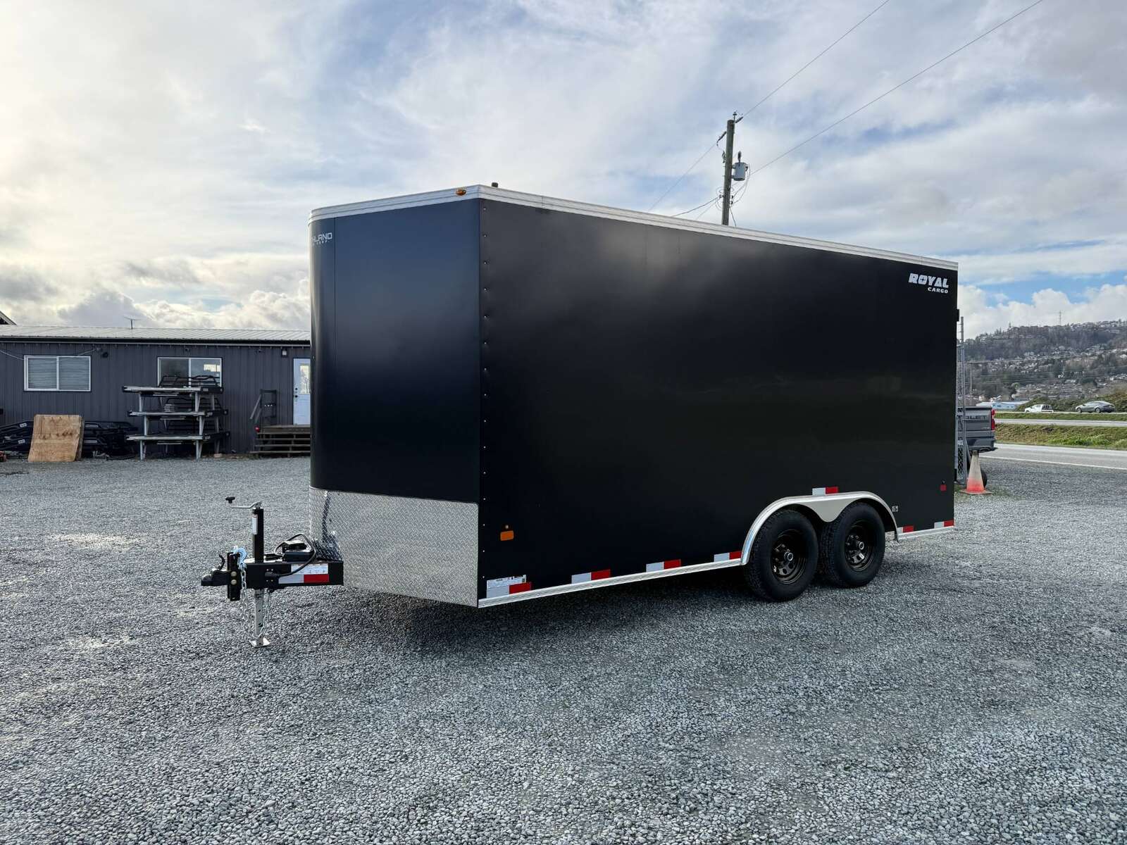 Photo of 2026 Royal Cargo 8.5X16 V NOSE Cargo / Enclosed Trailer Black BARN DOORS EXTRA HEIGHT 11,400LB GVW