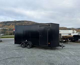 Thumbnail Photo of 2026 Royal 7.5X16 V-NOSE RAMP DOOR EXTRA HEIGHT Cargo / Enclosed Trailer Black w/ Blackout Package 7700lb GVW
