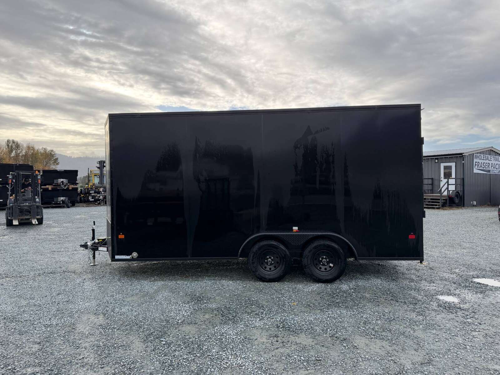 Photo of 2026 Royal 7.5X16 V-NOSE RAMP DOOR EXTRA HEIGHT Cargo / Enclosed Trailer Black w/ Blackout Package 7700lb GVW