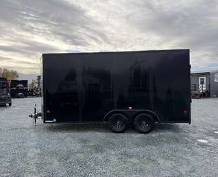 Thumbnail Photo of 2026 Royal 7.5X16 V-NOSE RAMP DOOR EXTRA HEIGHT Cargo / Enclosed Trailer Black w/ Blackout Package 7700lb GVW