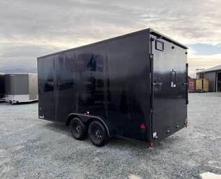 Thumbnail Photo of 2026 Royal 7.5X16 V-NOSE RAMP DOOR EXTRA HEIGHT Cargo / Enclosed Trailer Black w/ Blackout Package 7700lb GVW