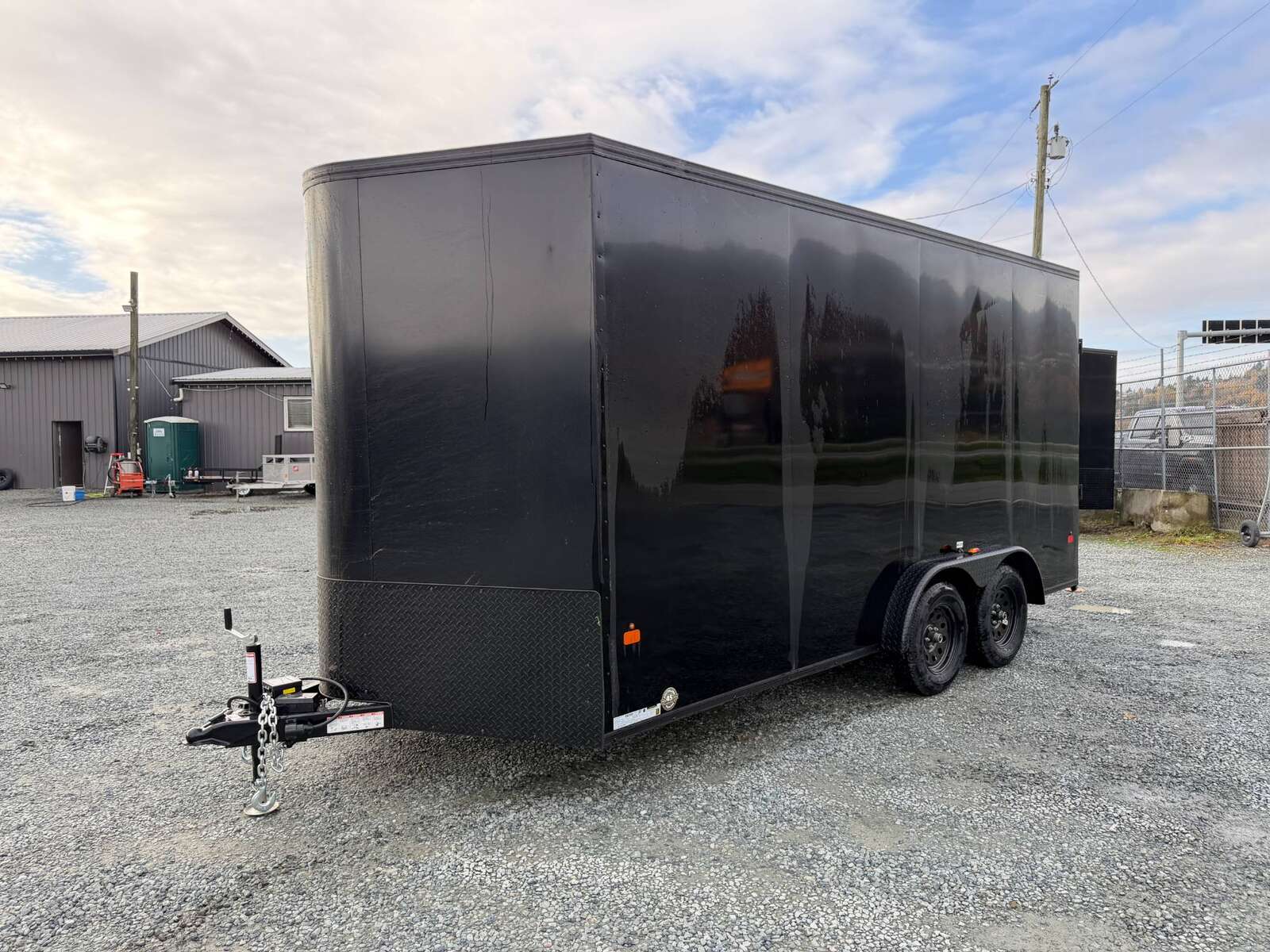 Photo of 2026 Royal 7.5X16 V-NOSE RAMP DOOR EXTRA HEIGHT Cargo / Enclosed Trailer Black w/ Blackout Package 7700lb GVW