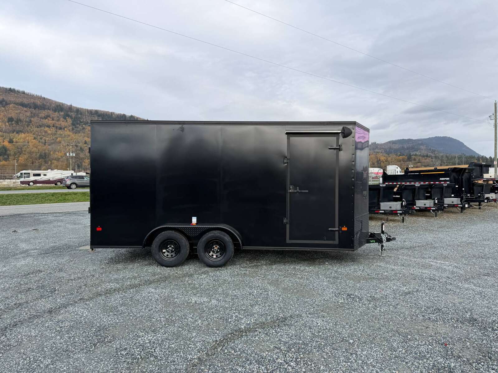 Photo of 2026 Royal 7.5X16 V-NOSE RAMP DOOR EXTRA HEIGHT Cargo / Enclosed Trailer Black w/ Blackout Package 7700lb GVW