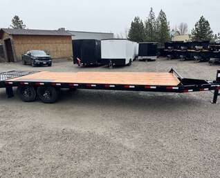 Thumbnail Photo of 2026 Southland Trailer 8x20 +5ft Dovetail Flip Over Ramps Deckover Trailer 15,400lb GVW Flat Deck