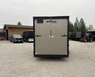 Thumbnail Photo of 2026 Royal Cargo 7X14 V Nose 7700LB GVW RAMP DOOR Pewter w/ Blackout Package Enclosed Cargo Trailer Extra Tall