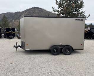 Thumbnail Photo of 2026 Royal Cargo 7X14 V Nose 7700LB GVW RAMP DOOR Pewter w/ Blackout Package Enclosed Cargo Trailer Extra Tall