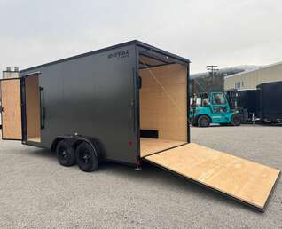 Thumbnail Photo of 2026 Royal 7.5X16 Cargo / Enclosed Trailer Camping Package w/ Window & Power Port RAMP DOOR EXTRA HEIGHT Charcoal Grey 7700lb GVW
