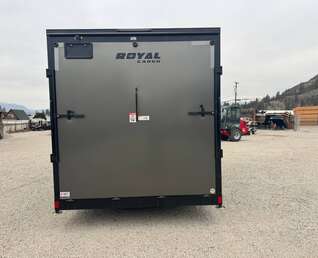 Thumbnail Photo of 2026 Royal 7.5X16 Cargo / Enclosed Trailer Camping Package w/ Window & Power Port RAMP DOOR EXTRA HEIGHT Charcoal Grey 7700lb GVW