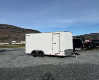 Thumbnail Photo of 2026 Royal Cargo 8.5X16 V NOSE Cargo / Enclosed Trailer White BARN DOORS EXTRA HEIGHT 11,400LB GVW