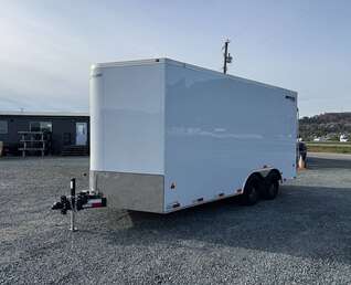 Thumbnail Photo of 2026 Royal Cargo 8.5X16 V NOSE Cargo / Enclosed Trailer White BARN DOORS EXTRA HEIGHT 11,400LB GVW