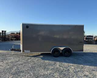Thumbnail Photo of 2026 Impact Quake 7X16 V-Nose Ramp Door Cargo / Enclosed Trailer Extra Height Charcoal Grey 7000lb GVW