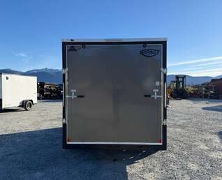 Thumbnail Photo of 2026 Impact 7x14 Quake V Nose Cargo Enclosed Trailer Ramp Door Extra Height Charcoal Grey 7000lb GVW
