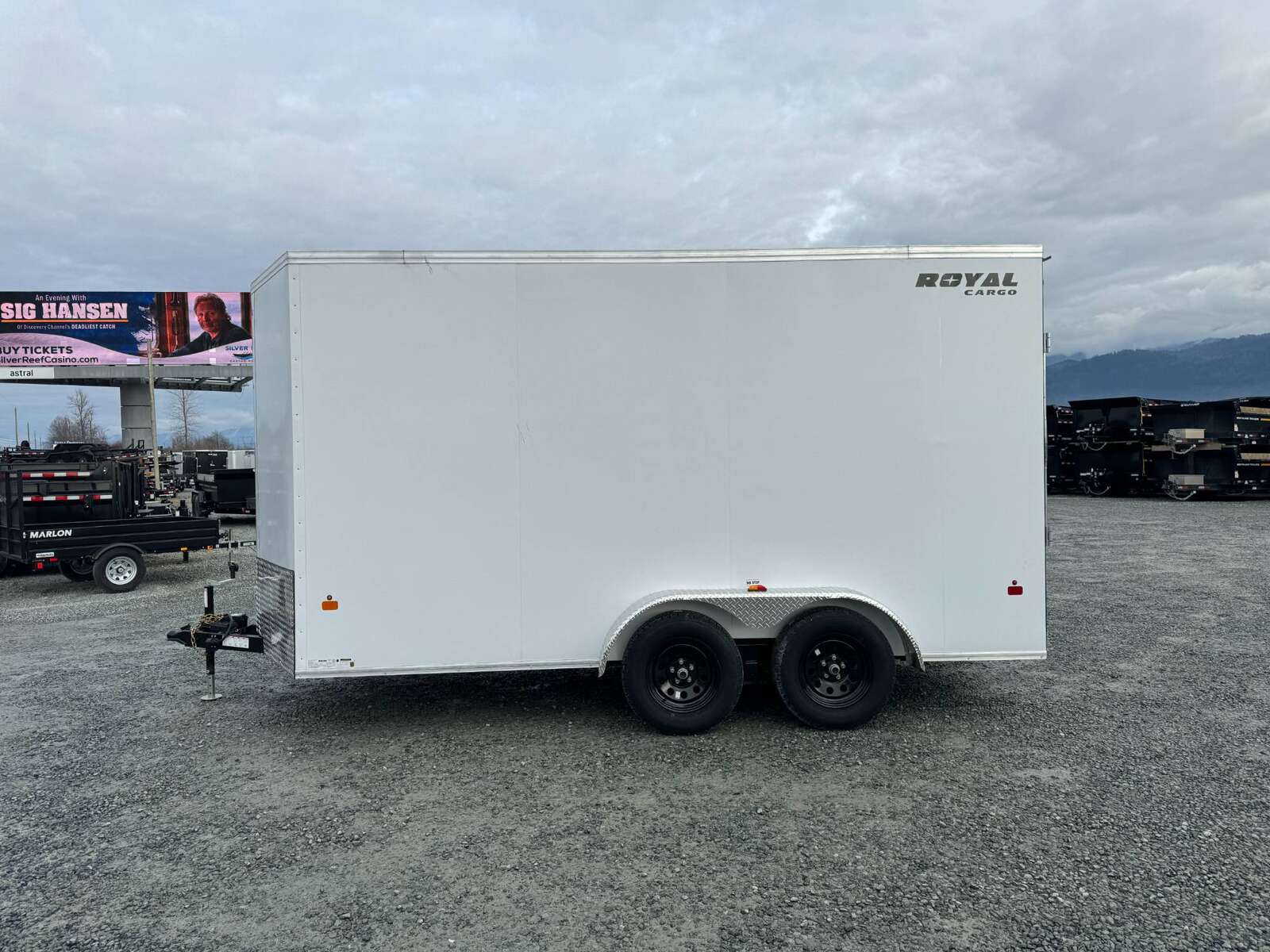 Photo of 2026 Royal Cargo 7X14 V Nose 7700LB GVW RAMP DOOR White Enclosed Cargo Trailer Extra Tall
