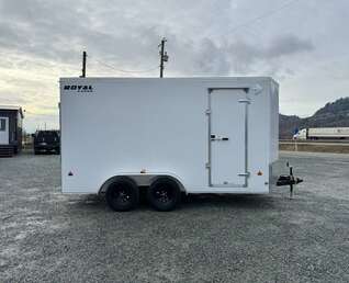 Thumbnail Photo of 2026 Royal Cargo 7X14 V Nose 7700LB GVW RAMP DOOR White Enclosed Cargo Trailer Extra Tall