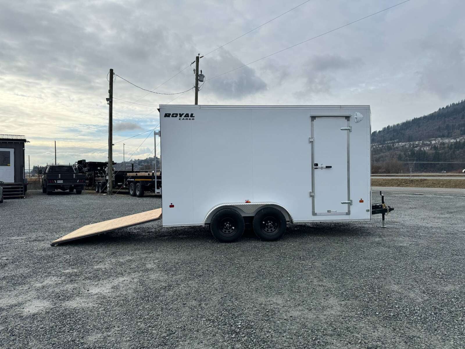 Photo of 2026 Royal Cargo 7X14 V Nose 7700LB GVW RAMP DOOR White Enclosed Cargo Trailer Extra Tall