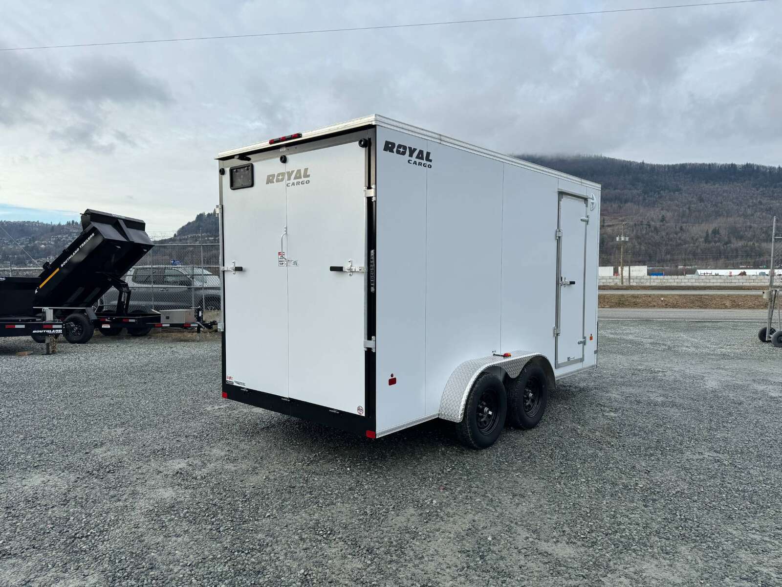 Photo of 2026 Royal Cargo 7X14 V Nose 7700LB GVW RAMP DOOR White Enclosed Cargo Trailer Extra Tall