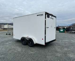 Thumbnail Photo of 2026 Royal Cargo 7X14 V Nose 7700LB GVW RAMP DOOR White Enclosed Cargo Trailer Extra Tall