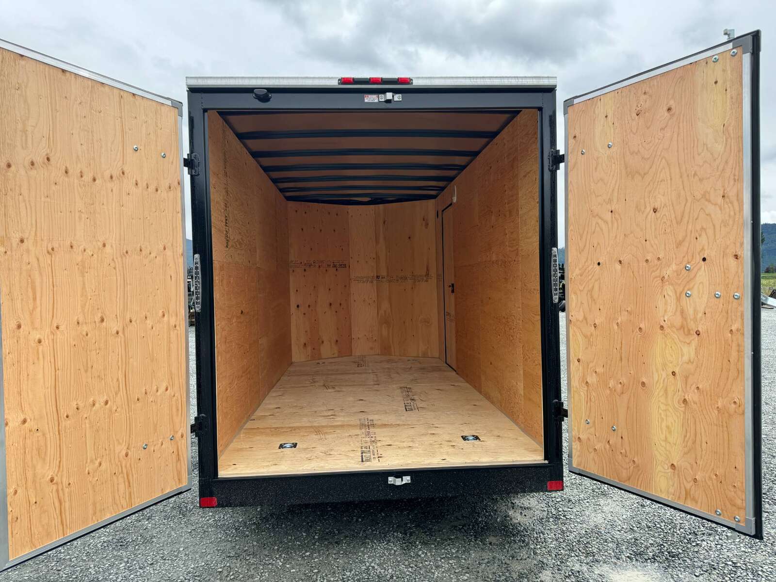 Photo of 2026 Royal Cargo 7X14 V Nose 7700LB GVW BARN DOORS Charcoal Grey Enclosed Trailer Extra Tall