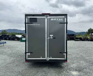 Thumbnail Photo of 2026 Royal Cargo 7X14 V Nose 7700LB GVW BARN DOORS Charcoal Grey Enclosed Trailer Extra Tall