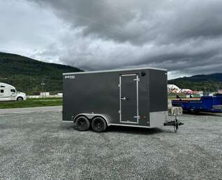 Thumbnail Photo of 2026 Royal Cargo 7X14 V Nose 7700LB GVW BARN DOORS Charcoal Grey Enclosed Trailer Extra Tall