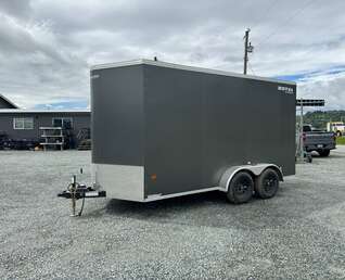Thumbnail Photo of 2026 Royal Cargo 7X14 V Nose 7700LB GVW BARN DOORS Charcoal Grey Enclosed Trailer Extra Tall
