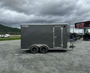 Thumbnail Photo of 2026 Royal Cargo 7X14 V Nose 7700LB GVW BARN DOORS Charcoal Grey Enclosed Trailer Extra Tall