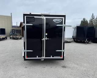 Thumbnail Photo of 2026 Impact Quake 6x10 V Nose Enclosed Cargo Trailer Barn Doors Black Extra Height 2990lb GVW