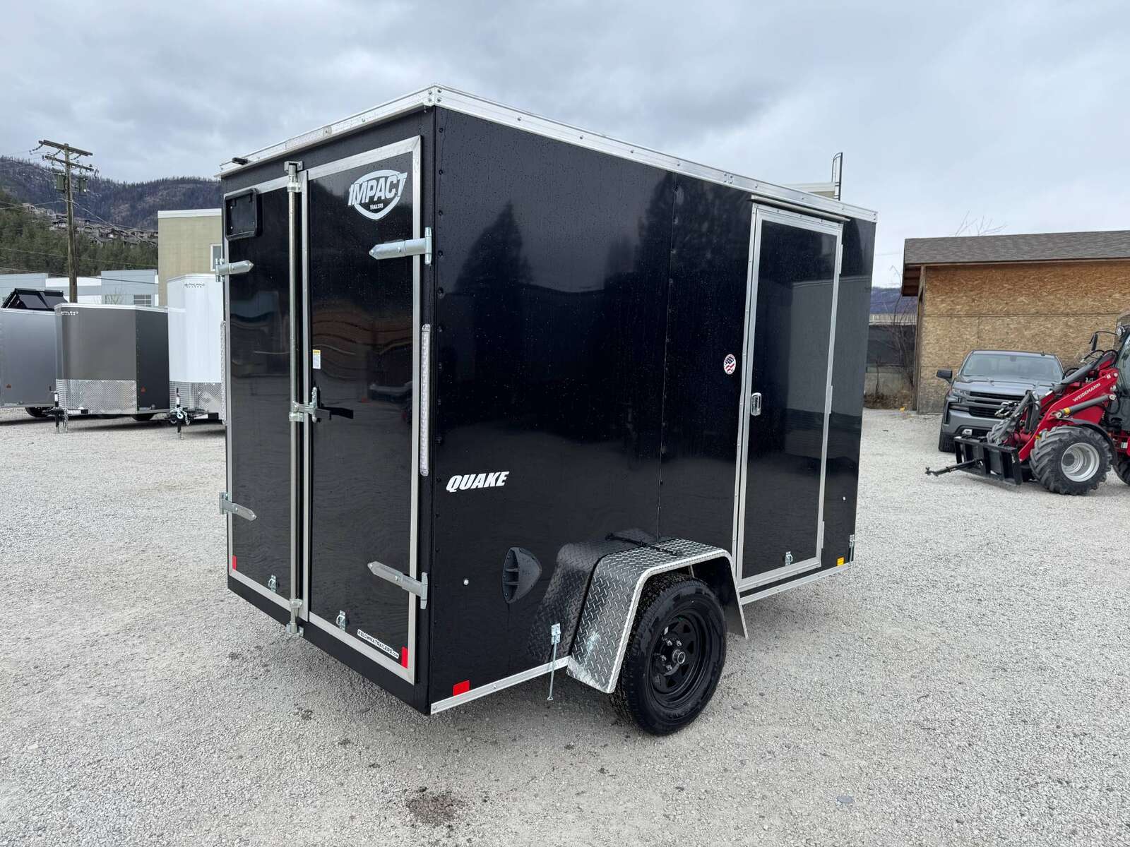 Photo of 2026 Impact Quake 6x10 V Nose Enclosed Cargo Trailer Barn Doors Black Extra Height 2990lb GVW