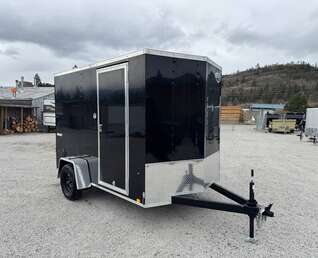 Thumbnail Photo of 2026 Impact Quake 6x10 V Nose Enclosed Cargo Trailer Barn Doors Black Extra Height 2990lb GVW