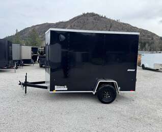 Thumbnail Photo of 2026 Impact Quake 6x10 V Nose Enclosed Cargo Trailer Barn Doors Black Extra Height 2990lb GVW