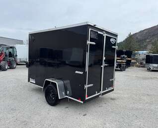 Thumbnail Photo of 2026 Impact Quake 6x10 V Nose Enclosed Cargo Trailer Barn Doors Black Extra Height 2990lb GVW