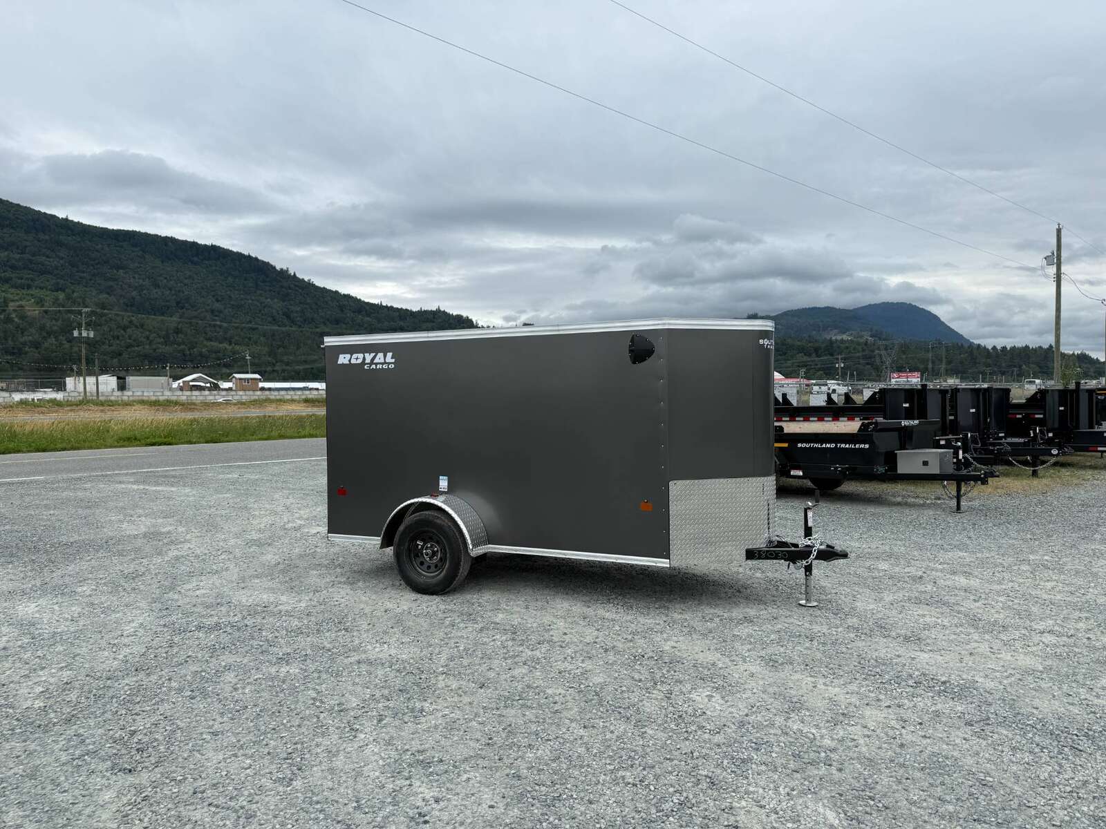 Photo of 2026 Royal Cargo 5x10 Cargo Enclosed Trailer V Nose Ramp Door Charcoal Grey