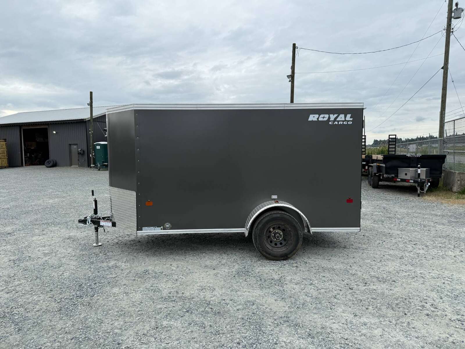 Photo of 2026 Royal Cargo 5x10 Cargo Enclosed Trailer V Nose Ramp Door Charcoal Grey