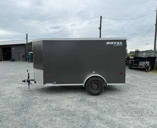 Thumbnail Photo of 2026 Royal Cargo 5x10 Cargo Enclosed Trailer V Nose Ramp Door Charcoal Grey