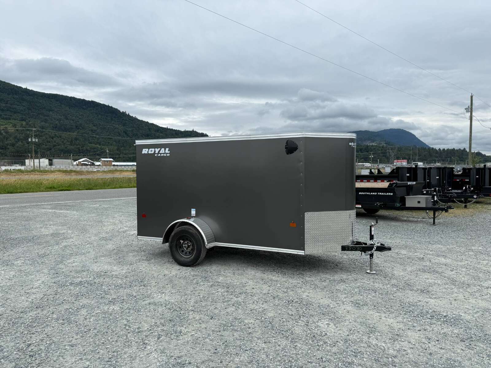 Photo of 2026 Royal Cargo 5x10 Cargo Enclosed Trailer V Nose Ramp Door Charcoal Grey