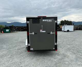 Thumbnail Photo of 2026 Royal Cargo 5x10 Cargo Enclosed Trailer V Nose Ramp Door Charcoal Grey