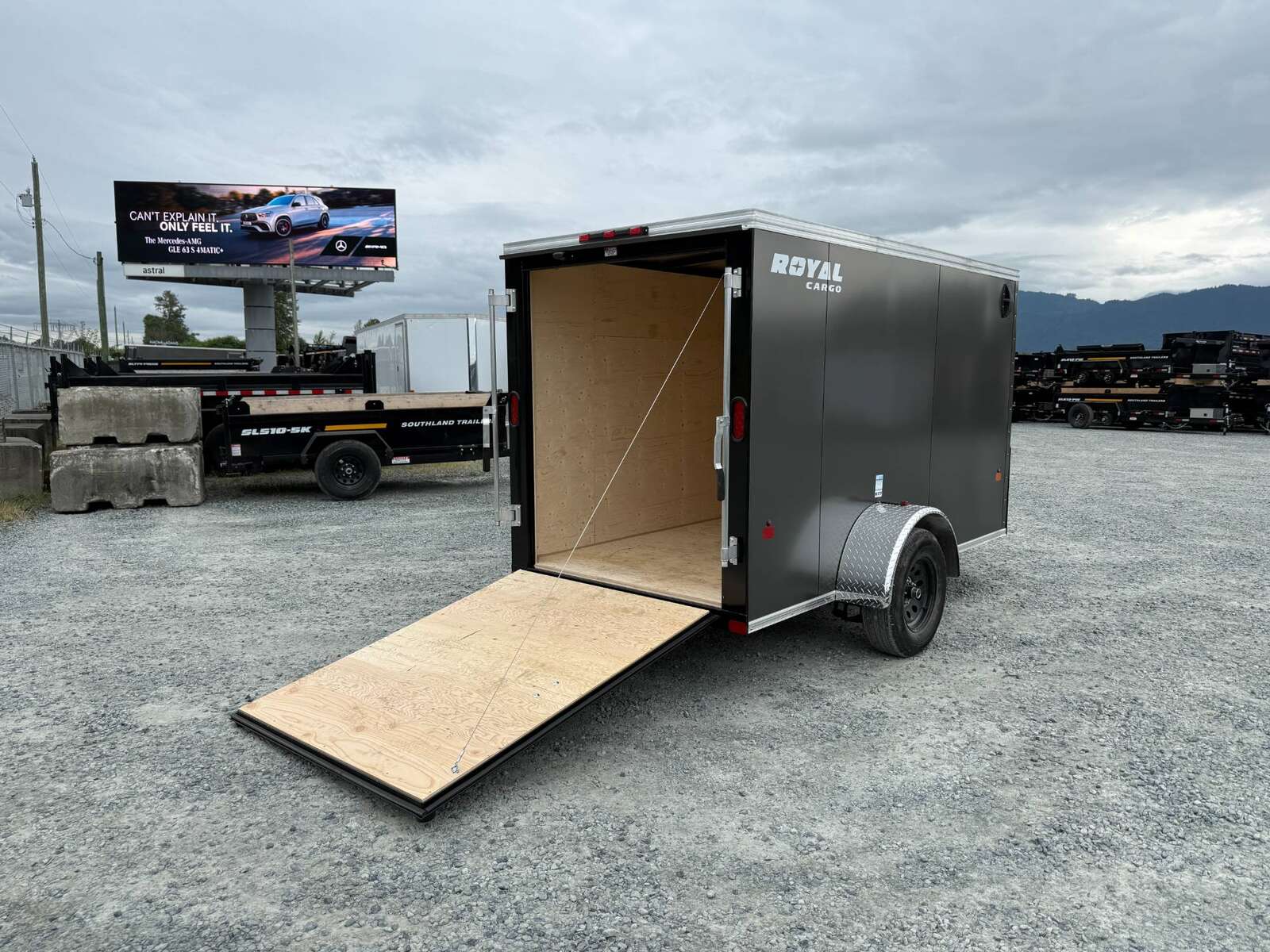 Photo of 2026 Royal Cargo 5x10 Cargo Enclosed Trailer V Nose Ramp Door Charcoal Grey